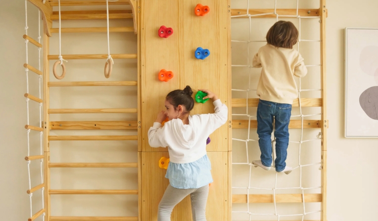 playroom climbing wall