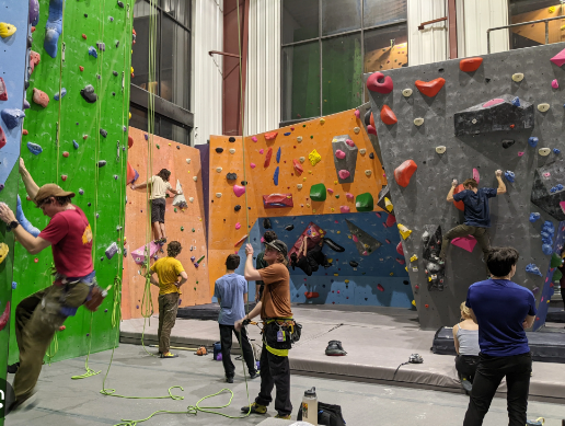 rock wall climbing