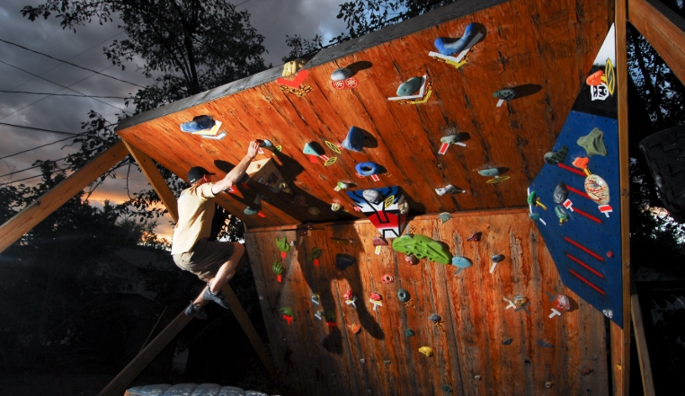 climbing wall in house