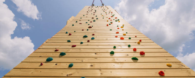 wooden climbing wall